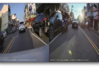 驚險瞬間！彰化騎士載2桶瓦斯自撞路邊車　人摔車道後方轎車險輾上
