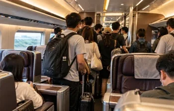 高鐵自由座擠進商務車廂！連假人潮塞爆　3天6班約30人違規站立