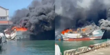 快訊／高雄旗津漁港火警！3艘漁船陷火海　全力搶救中