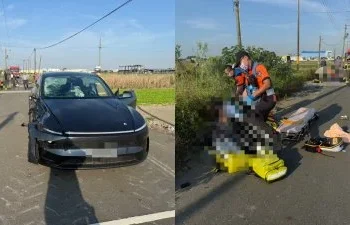 快訊／台南夫妻雙載上班！特斯拉撞死丈夫「天人永隔」妻子搶救中