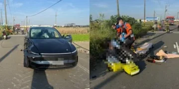 快訊／台南夫妻雙載上班！特斯拉撞死丈夫「天人永隔」妻子搶救中