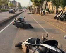 台中沙鹿台灣大道5機車連環追撞!6女騎士受傷 救護車急送醫