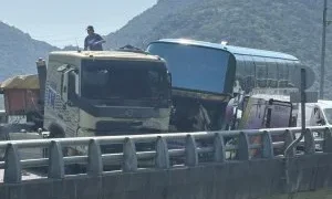 台九線觀音隊道路段重大事故！　雙向封閉管制中
